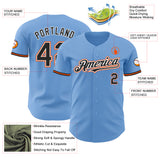 Custom Light Blue Black White-Orange Authentic Baseball Jersey