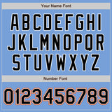 Custom Light Blue Black White-Orange Authentic Baseball Jersey