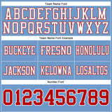 Custom Light Blue Red-White Authentic Football Jersey