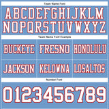 Custom Light Blue White-Red Authentic Football Jersey