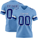 Custom Light Blue Royal-White Authentic Football Jersey