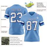 Custom Light Blue White-Royal Authentic Football Jersey