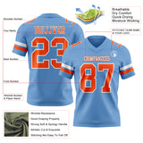Custom Light Blue Orange-White Authentic Football Jersey
