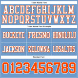 Custom Light Blue Orange-White Authentic Football Jersey