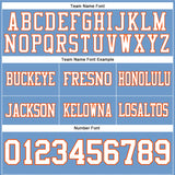 Custom Light Blue White-Orange Authentic Football Jersey