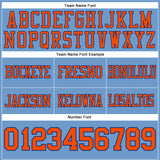 Custom Light Blue Orange-Royal Authentic Football Jersey