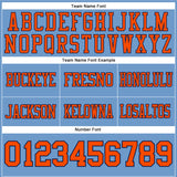 Custom Light Blue Orange-Navy Authentic Football Jersey