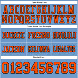 Custom Light Blue Orange-Black Authentic Football Jersey