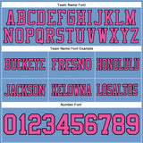 Custom Light Blue Pink-Black Authentic Football Jersey