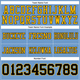 Custom Light Blue Black-Gold Authentic Football Jersey