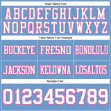 Custom Light Blue White-Pink Authentic Football Jersey