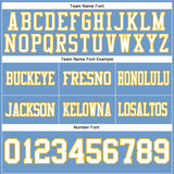 Custom Light Blue White-Gold Authentic Football Jersey