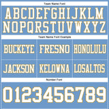 Custom Light Blue White-Old Gold Authentic Football Jersey