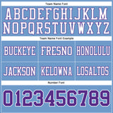 Custom Light Blue Purple-White Authentic Football Jersey