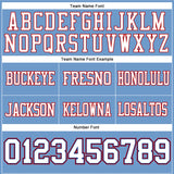 Custom Light Blue White Royal-Red Authentic Football Jersey