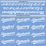 Custom Stitched Light Blue White Baseball Pullover Sweatshirt Hoodie