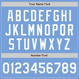 Custom Stitched Light Blue White Baseball Pullover Sweatshirt Hoodie