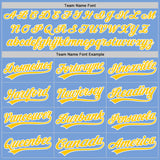 Custom Light Blue Yellow-White Authentic Baseball Jersey