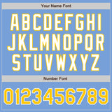 Custom Light Blue Yellow-White Authentic Baseball Jersey