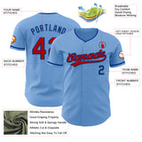 Custom Light Blue Red-Royal Authentic Baseball Jersey