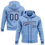 Custom Stitched Light Blue Royal-White Baseball Pullover Sweatshirt Hoodie