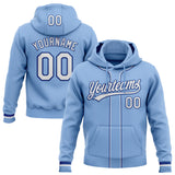 Custom Stitched Light Blue White-Royal Baseball Pullover Sweatshirt Hoodie
