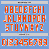 Custom Stitched Light Blue Orange-White Baseball Pullover Sweatshirt Hoodie