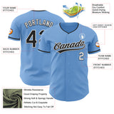 Custom Light Blue Black-White Authentic Baseball Jersey