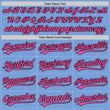 Custom Light Blue Pink-Black Authentic Baseball Jersey
