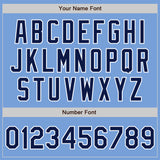 Custom Stitched Light Blue Navy-White Baseball Pullover Sweatshirt Hoodie