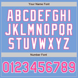 Custom Light Blue Pink-White Authentic Baseball Jersey