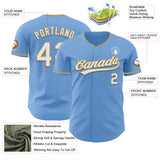 Custom Light Blue White-Old Gold Authentic Baseball Jersey