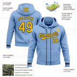 Custom Stitched Light Blue Yellow-Black Baseball Pullover Sweatshirt Hoodie
