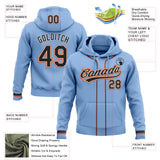 Custom Stitched Light Blue Black White-Orange Baseball Pullover Sweatshirt Hoodie