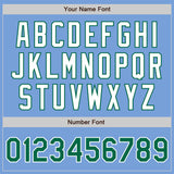 Custom Light Blue Kelly Green-White Authentic Baseball Jersey