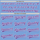 Custom Stitched Light Blue Purple-White Baseball Pullover Sweatshirt Hoodie