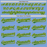 Custom Light Blue Kelly Green-Yellow Authentic Baseball Jersey