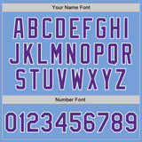 Custom Stitched Light Blue Purple-White Baseball Pullover Sweatshirt Hoodie