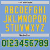 Custom Light Blue Kelly Green-Yellow Authentic Baseball Jersey