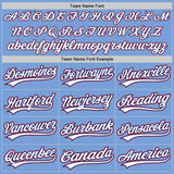 Custom Stitched Light Blue White Royal-Red Baseball Pullover Sweatshirt Hoodie