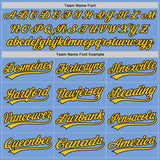 Custom Light Blue Yellow-Black Authentic Baseball Jersey
