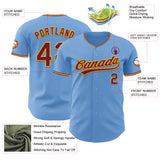 Custom Light Blue Crimson-Yellow Authentic Baseball Jersey