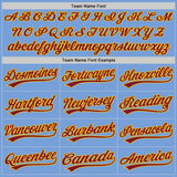 Custom Light Blue Crimson-Yellow Authentic Baseball Jersey