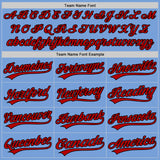Custom Light Blue Red Black-White Authentic Baseball Jersey