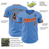 Custom Light Blue Black White-Orange Authentic Baseball Jersey