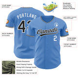 Custom Light Blue Black-White Authentic Baseball Jersey
