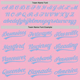 Custom Light Pink Light Blue Authentic Baseball Jersey