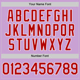 Custom Light Purple Red-White Authentic Baseball Jersey