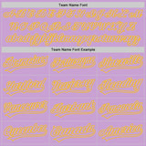 Custom Light Purple Yellow Authentic Baseball Jersey