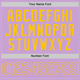 Custom Light Purple Yellow Authentic Baseball Jersey